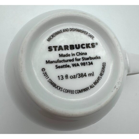 2011 Starbucks Dove And Mittens Christmas Holiday 13 oz Coffee Cup Mug - Picture 4 of 5